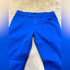 PRADA MILANO ROYAL BLUE COLOUR JEANS PANTS SIZE 32 x 28 MINT CONDITION RARE NICE